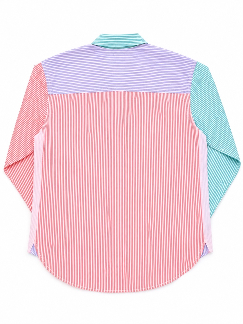 Cabana Crown & Ivy Pastel Colorblock Striped Button-Down Shirt - Small - Picture 5 of 8